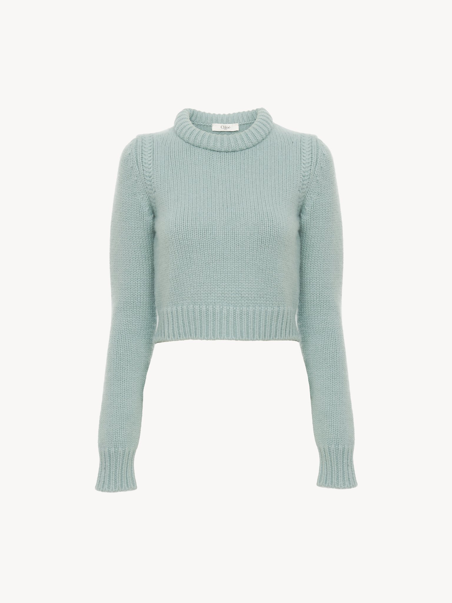 Cropped sweater in cashmere blend Cashmere & cotton blend
Aether Blue