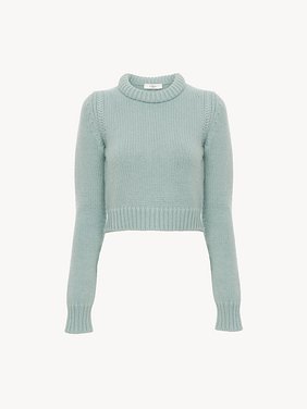 Cropped sweater in cashmere blend Cashmere & cotton blend
Aether Blue