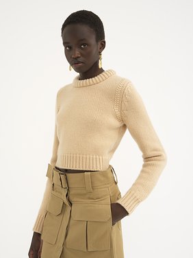 Cropped sweater in cashmere blend Cashmere & cotton blend
Ultimate Nude Product detail