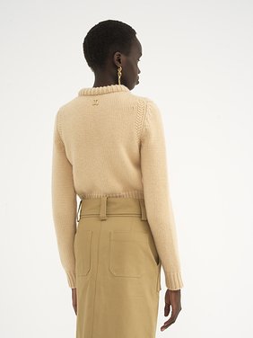 Cropped sweater in cashmere blend Cashmere & cotton blend
Ultimate Nude Top view of the product