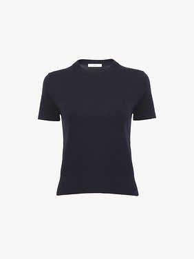 Crew-neck T-shirt in superfine wool knit Lower-impact superfine wool knit
Classic Navy