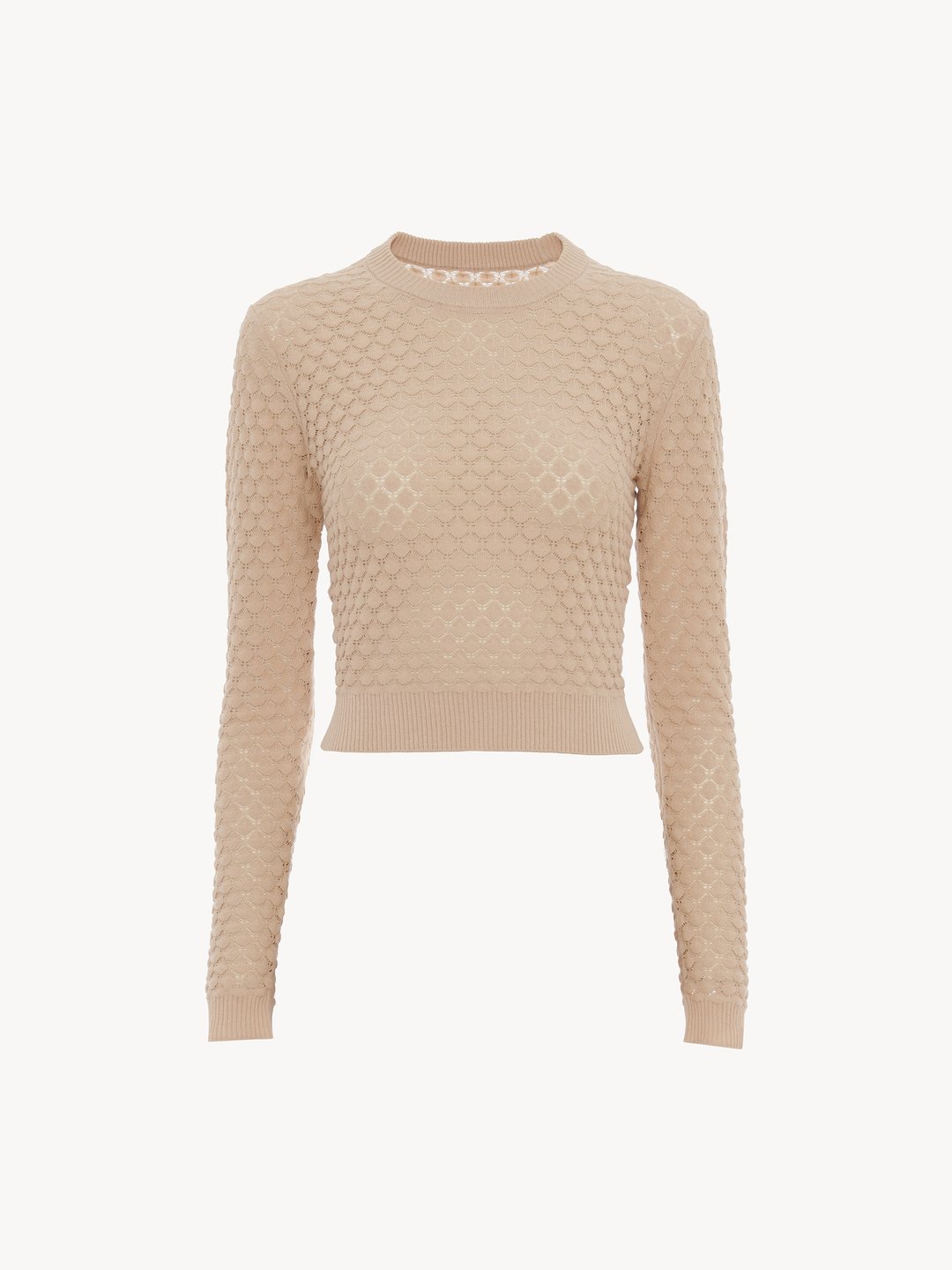 Chloe Cropped Jumper In Cotton Pointelle Knit Chloe NL