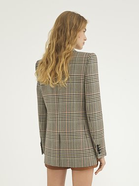 Tailored jacket in Prince of Wales wool Lower-impact Prince of Wales wool
Multicolor Top view of the product