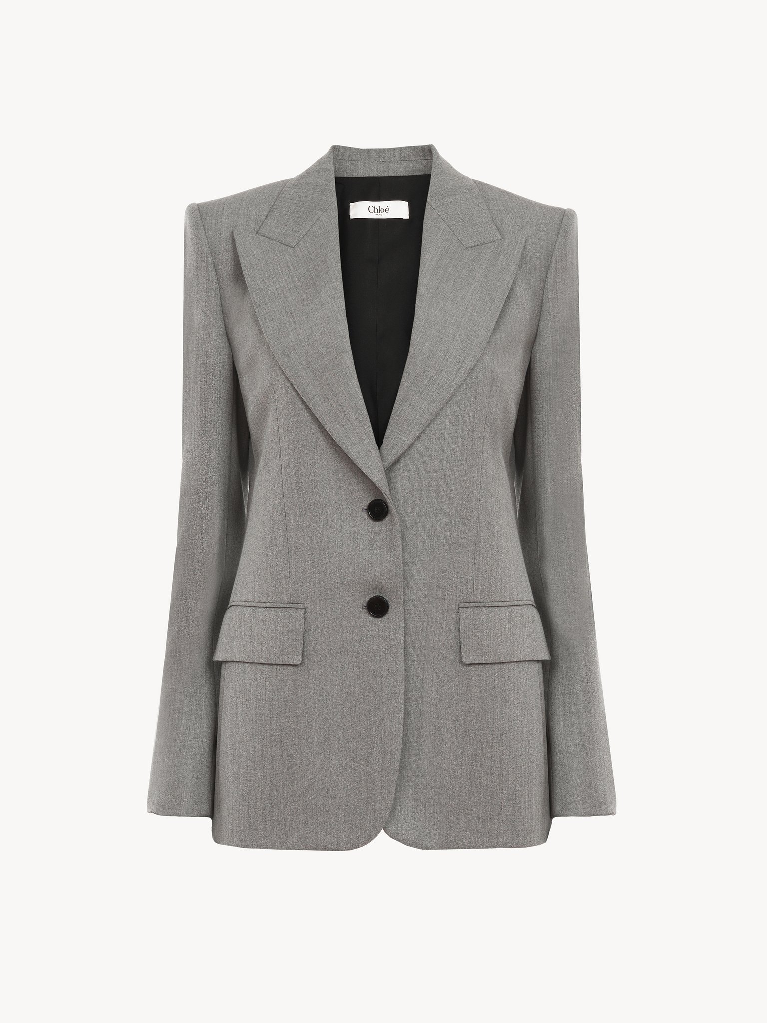 Tailored jacket in wool grain de poudre Chiné wool grain de poudre
Swan Grey