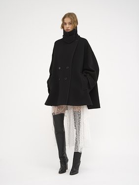 Oversized coat in wool Iconic soft wool
Black Back view of the product