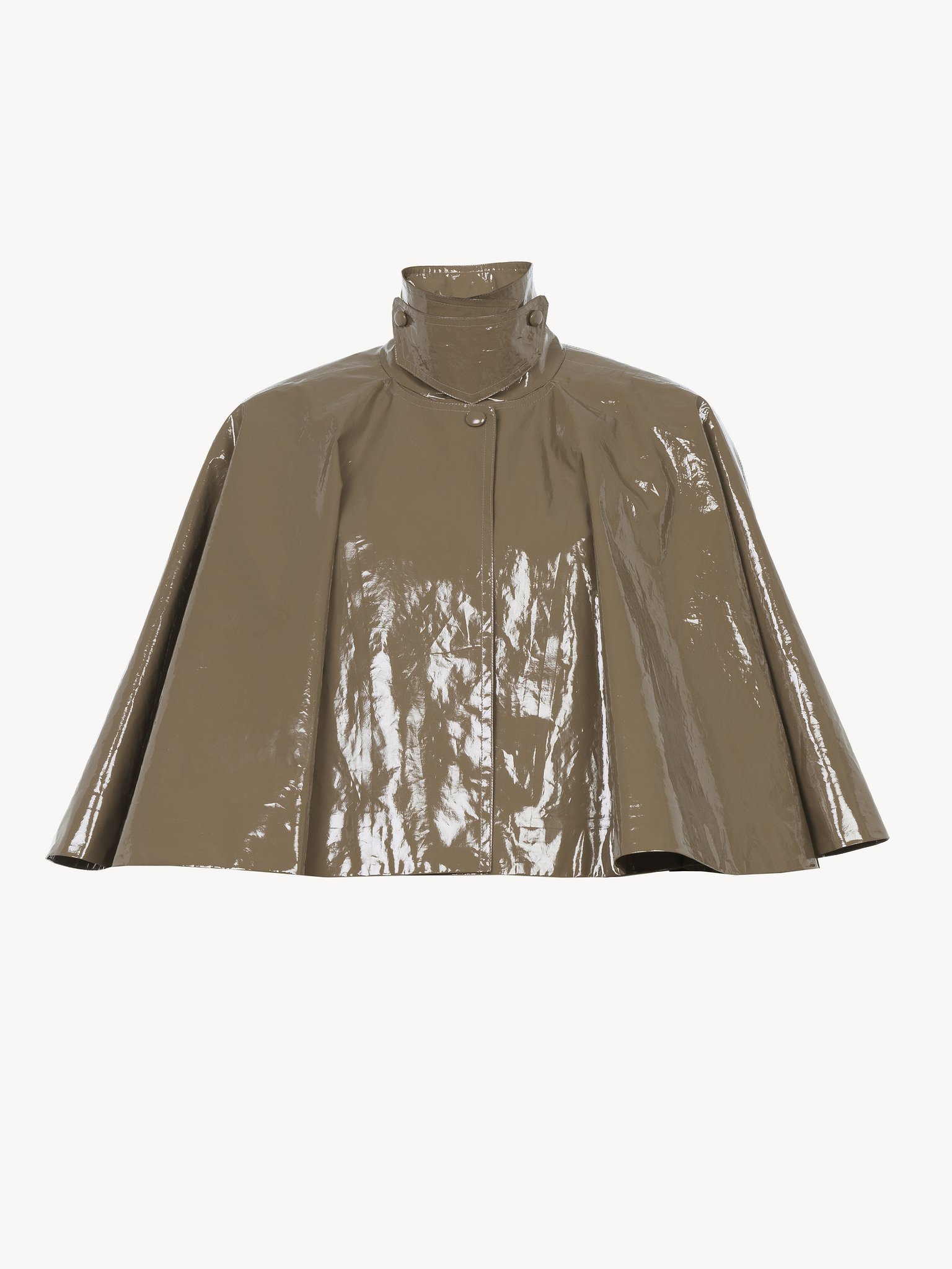 Chloé Short Cape In Lacquered Shiny Cotton | Chloé MY