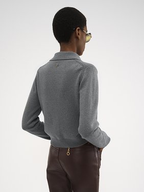 Polo sweater in wool & cashmere Wool & cashmere knit
Divine Grey 