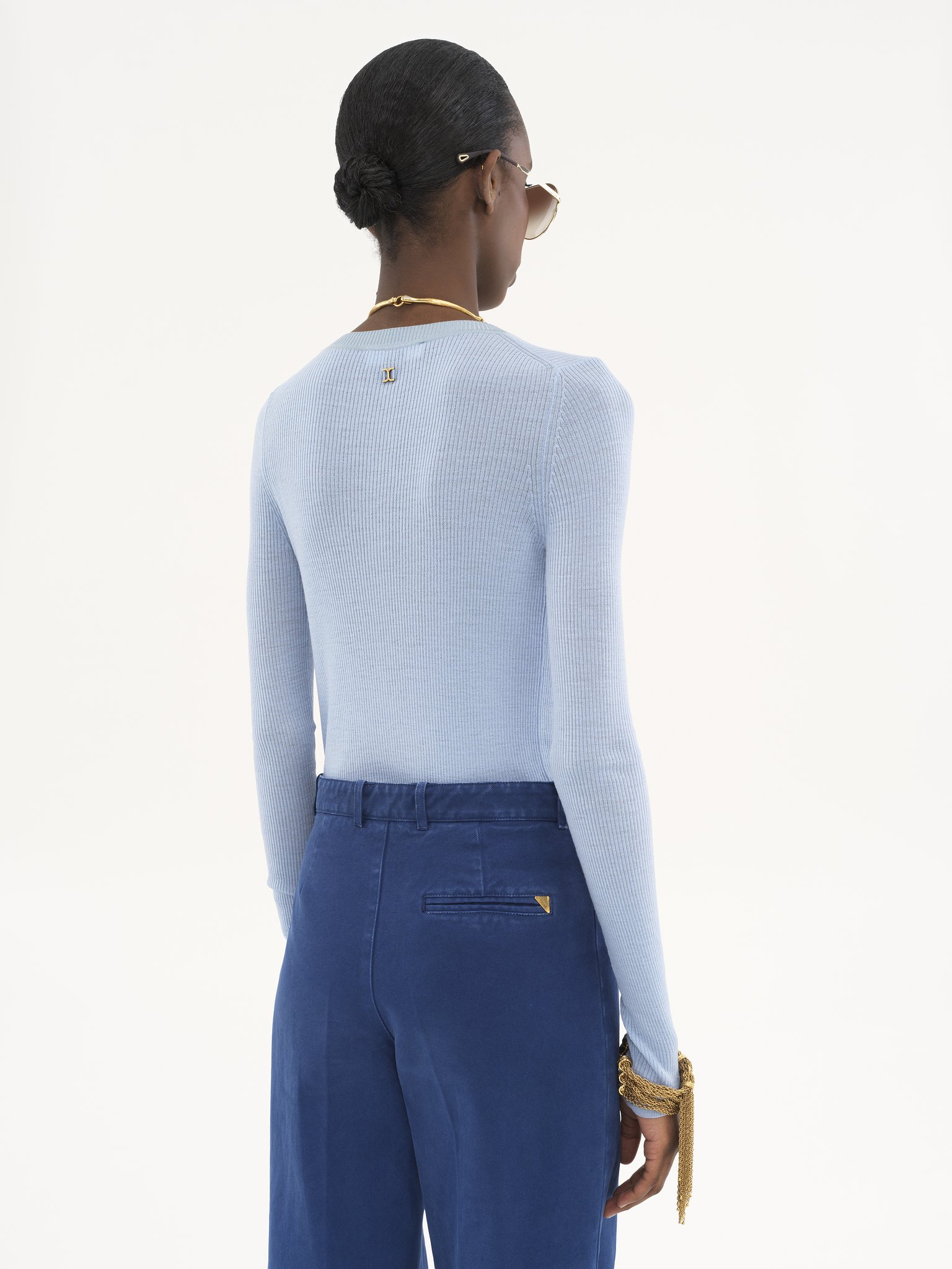 Knitted Henley shirt in superfine wool knit Lower-impact superfine wool ribbed knit
Baltic Sea 