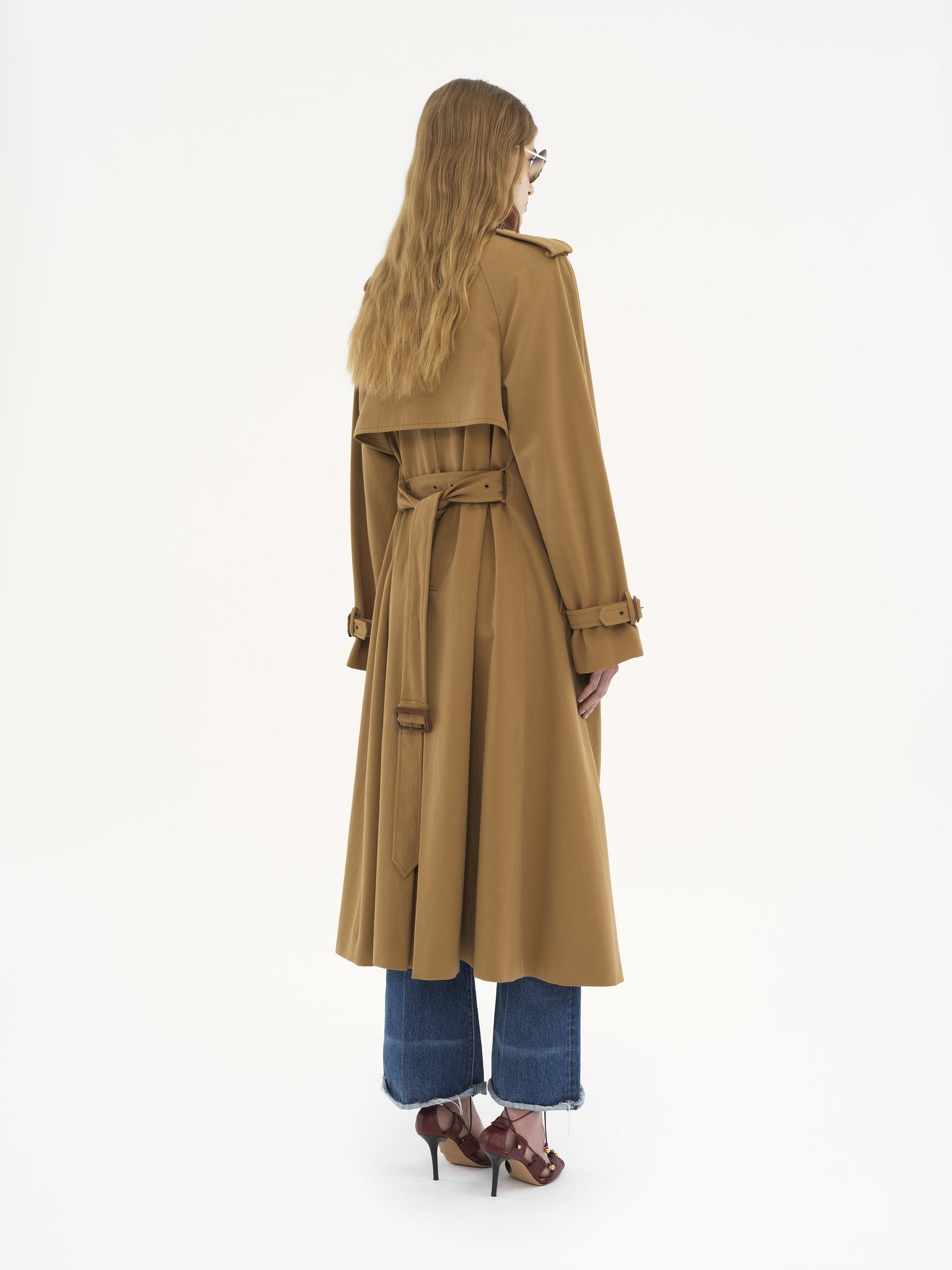 Long trench coat in cotton gabardine Organic cotton gabardine
Past Khaki Top view of the product