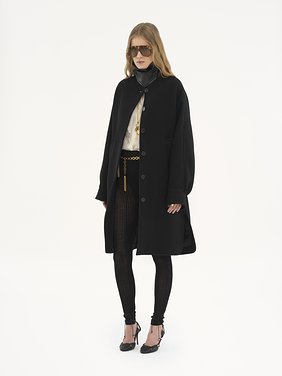 Oversized mid-length coat in wool Iconic soft wool
Black Product detail