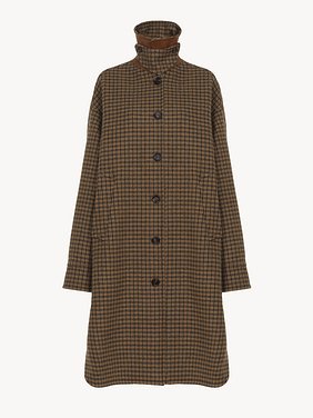 Oversized mid-length coat in check wool Lower-impact check wool
Purple multicolor