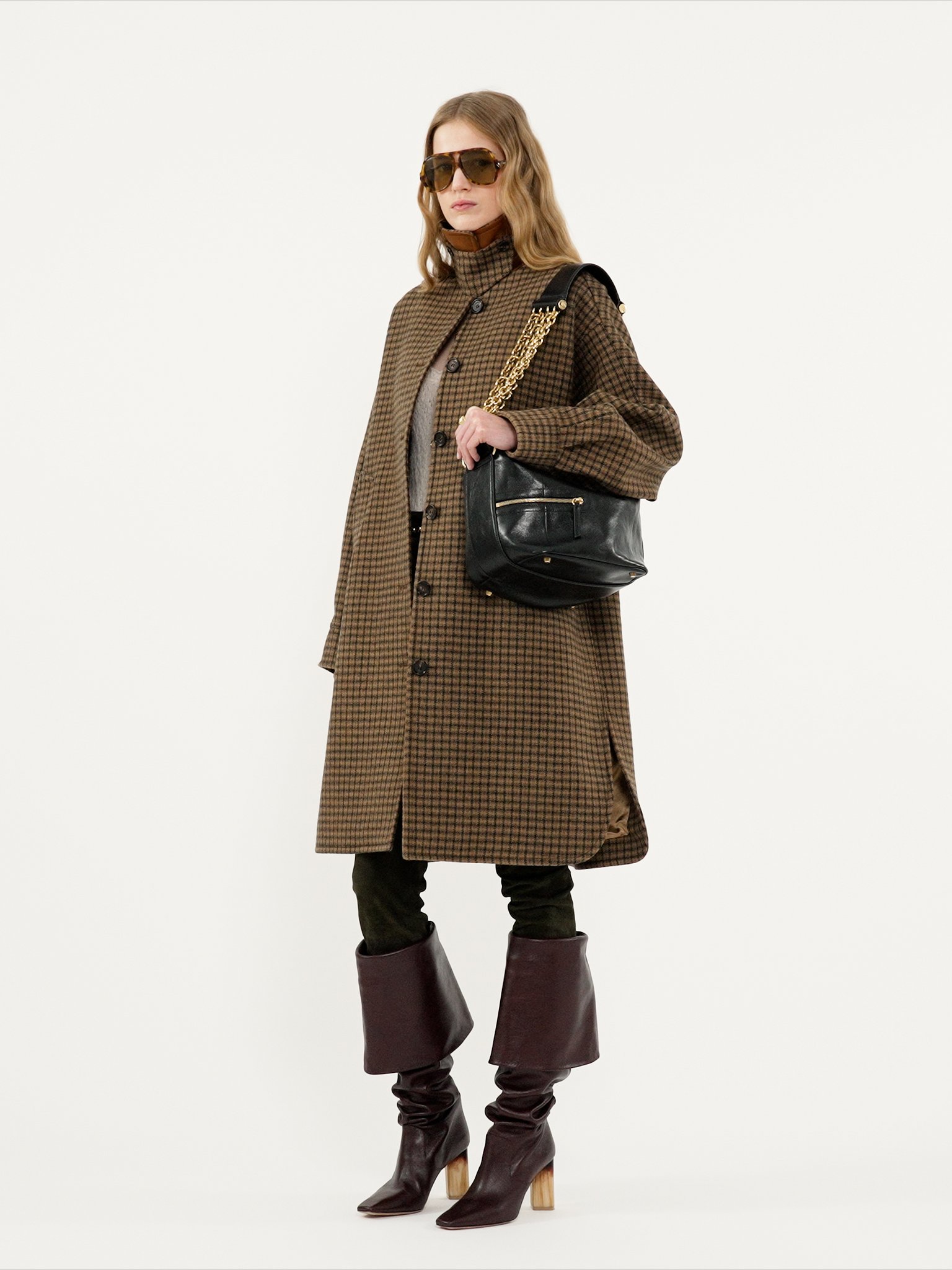 Oversized mid-length coat in check wool Lower-impact check wool
Purple multicolour [*** acc_altImage_shotV ***]