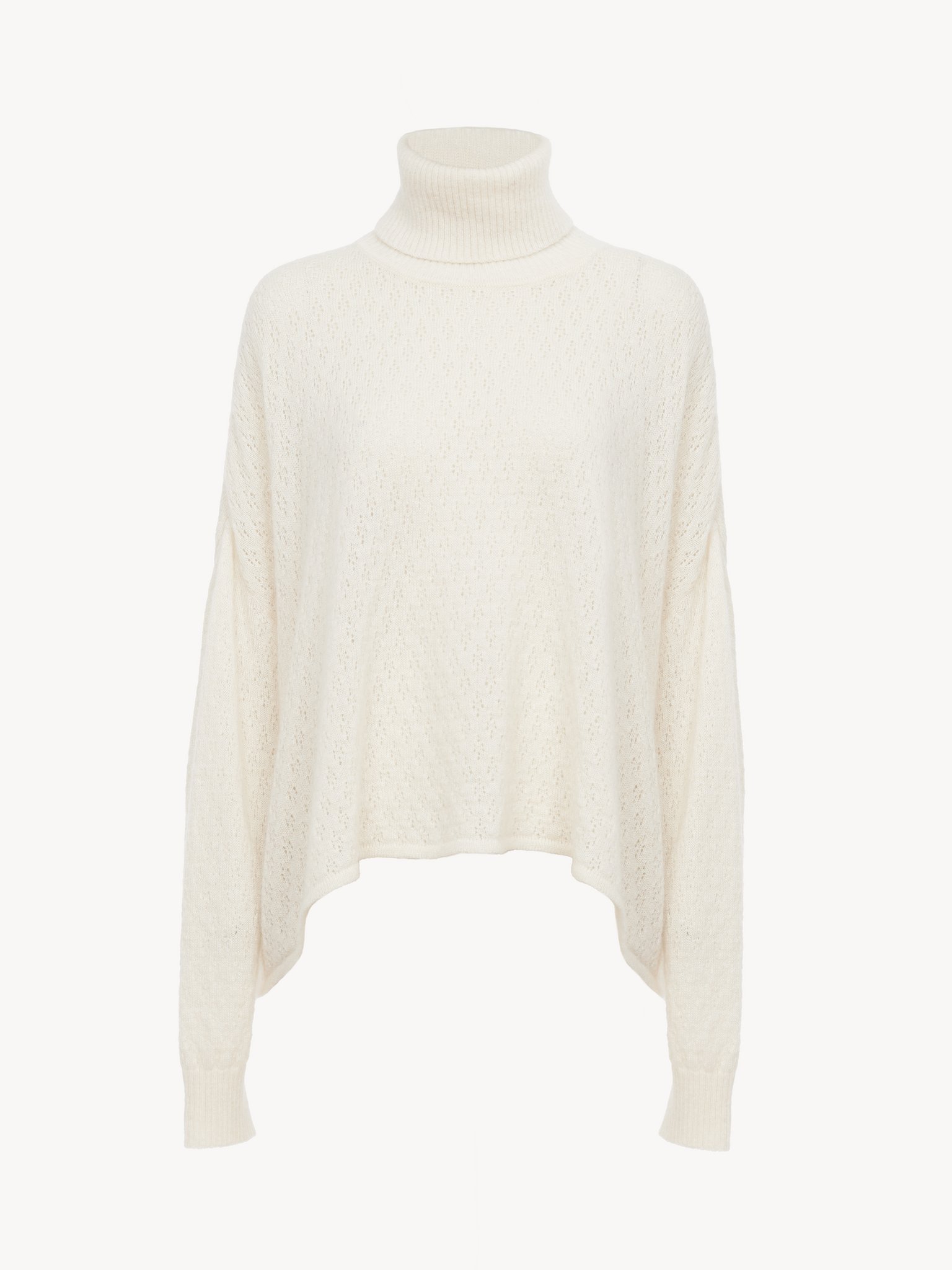 Generous turtleneck sweater in pointelle knit Fluffy pointelle
Iconic Milk