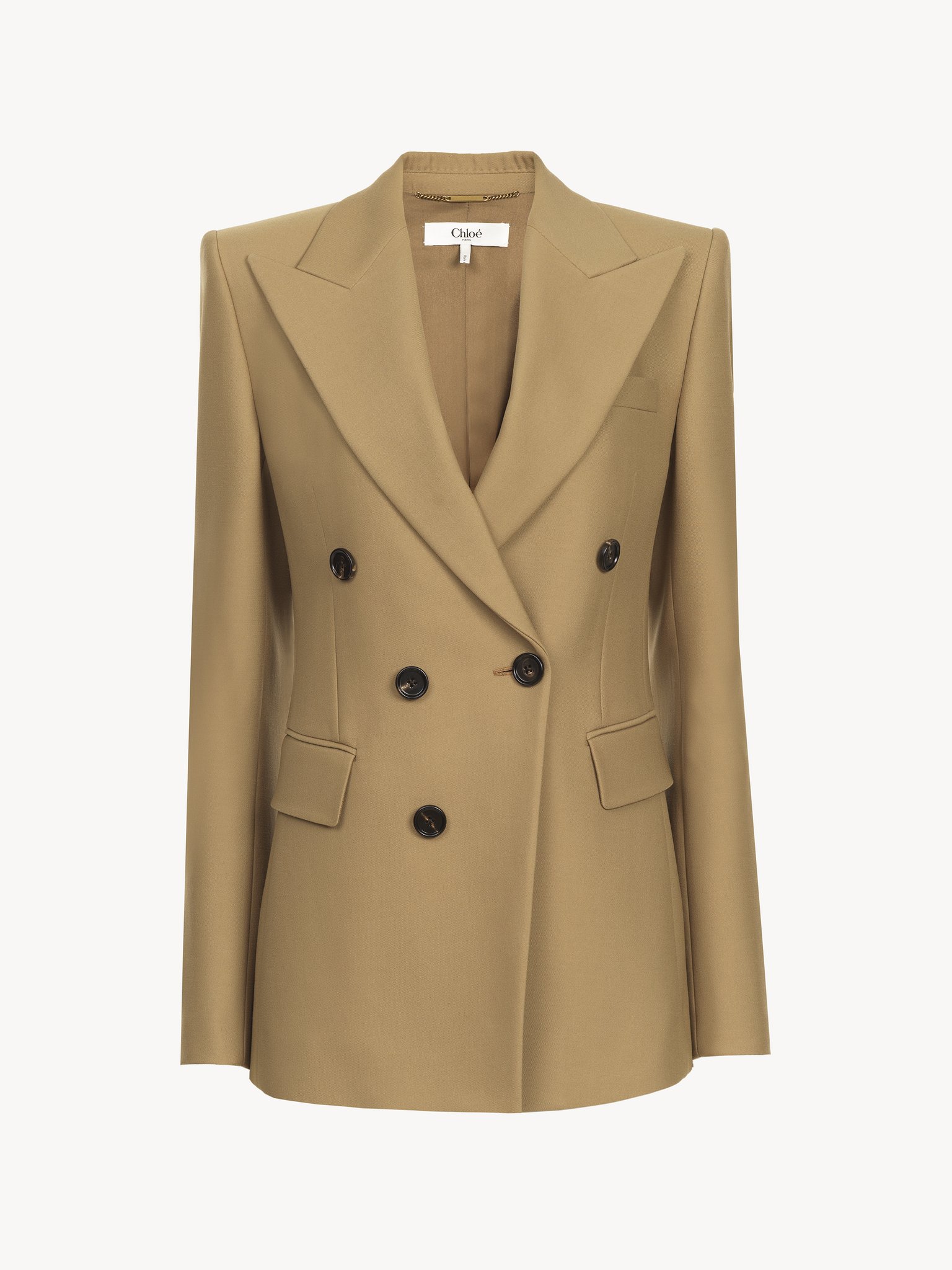 Tailored jacket in wool grain de poudre Lower-impact wool grain de poudre
Nut