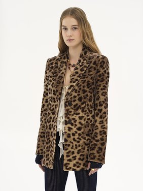 Tailored jacket in leopard-print velvet Leopard print on cotton velvet
Worn Brown Product detail