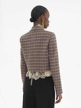 Cropped Spencer jacket in houndstooth wool Lower-impact houndstooth wool
Beige Multicolor 