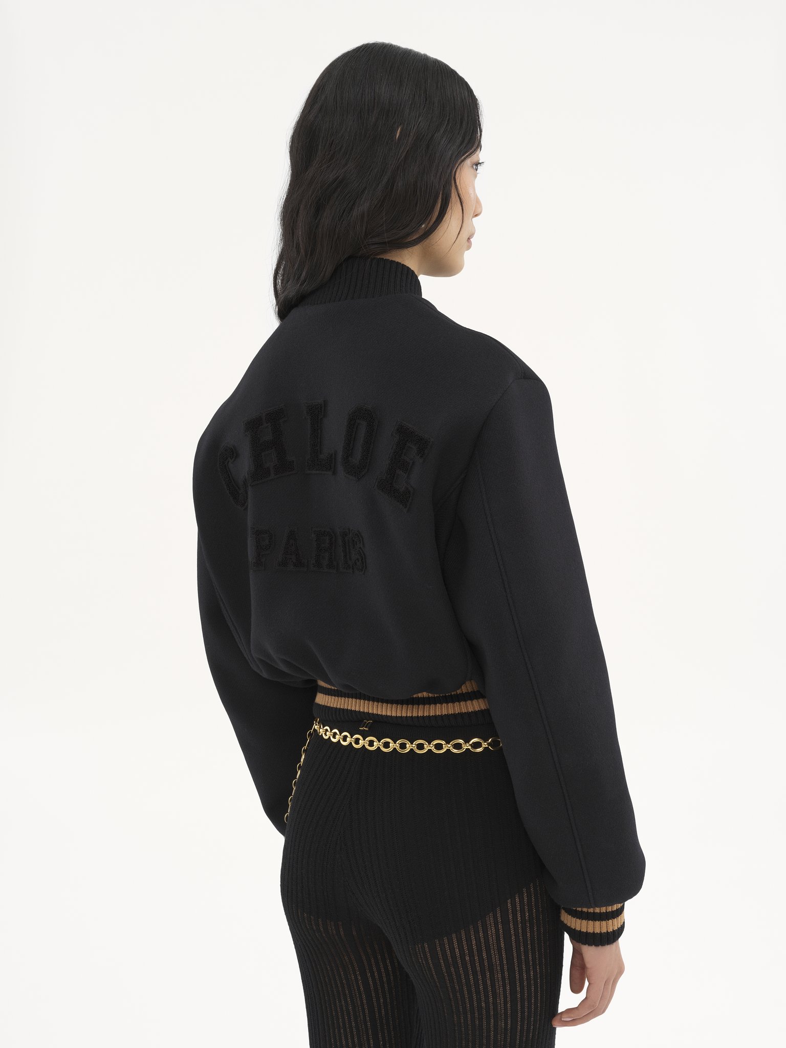 Embroidered bomber jacket in wool drill Snake capsule soft wool drill
Black Top view of the product