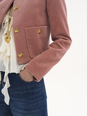 Cropped boxy jacket in velvet Large cotton corduroy
Wild Pink 