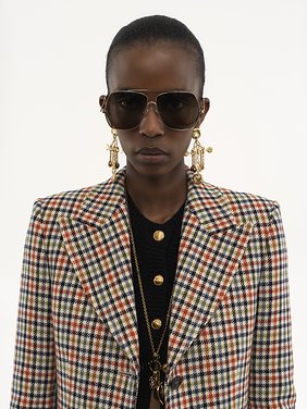 Tailored jacket in check wool Lower-impact check wool
Multicolor Front view of the product being worn