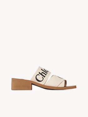 Woody heeled mule Linen
White