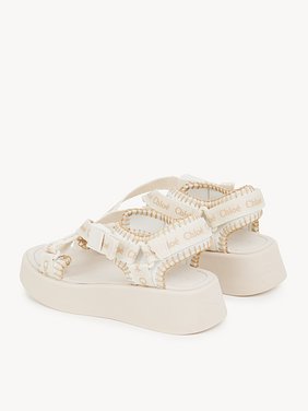 Mila flatform sandal Webbing
Vanilla Ice Front view of the product being worn