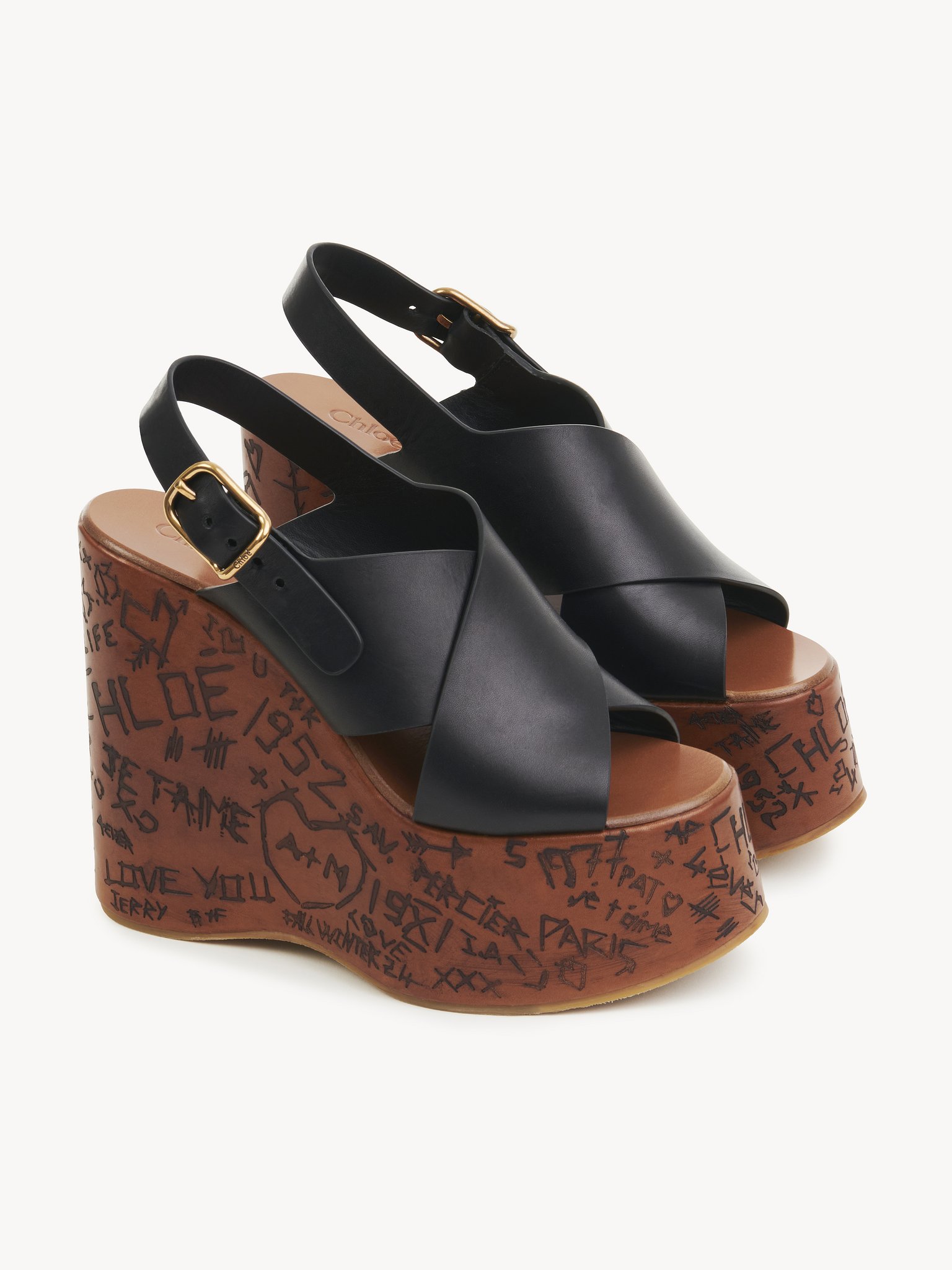 Maxime wedge sandal Semi-shiny cowhide
Black Product detail