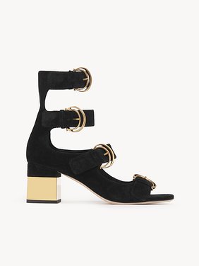 Alizè heeled sandal Split suede cowhide
Black