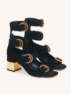 Alizè heeled sandal Split suede cowhide
Black Product detail