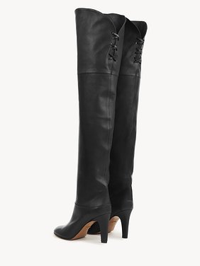 Eve over-the-knee boot Shiny calfskin
Black Front view of the product being worn