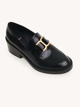 Marcie heeled loafer Shiny calfskin
Black 