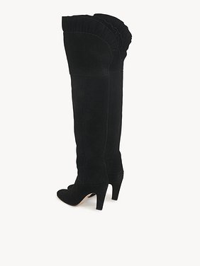 Eve thigh high boot Split suede cowhide
Black 