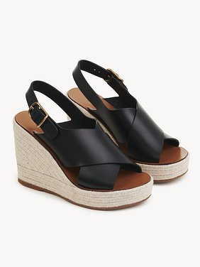 Pary wedge espadrille Semi-shiny cowhide
Black Product detail