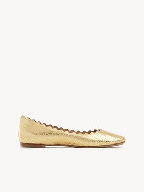 Lauren ballerina Python-print shiny calfskin
Gold