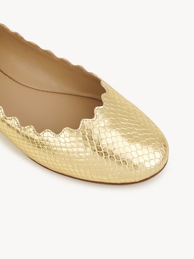 Lauren ballerina Python-print shiny calfskin
Gold Front view of the product being worn