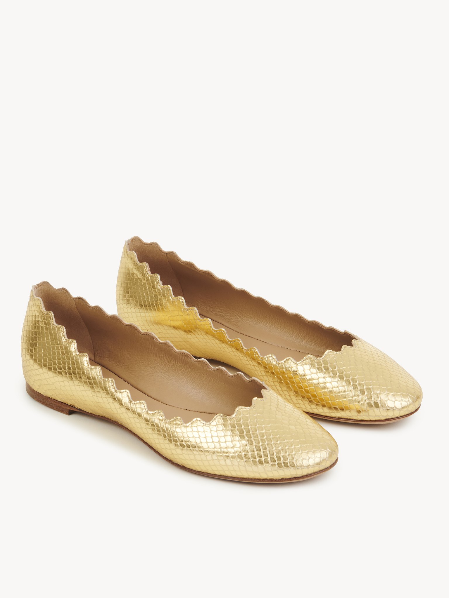 Lauren ballerina Python-print shiny calfskin
Gold Product detail