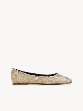 Marcie ballerina Python-print goatskin
Misty Beige