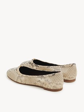 Marcie ballerina Python-print goatskin
Misty Beige Front view of the product being worn