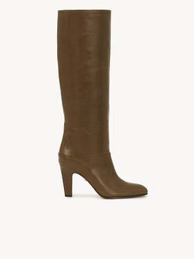 Eve heeled boot Vintage-effect calfskin
Dark Khaki