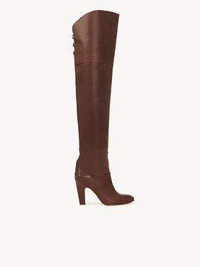 Eve over-the-knee boot Vintage-effect calfskin
Sooty Brown