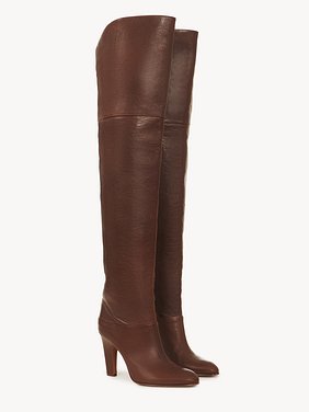 Eve thigh high boot Vintage-effect calfskin
Sooty Brown Product detail