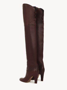 Eve over-the-knee boot Vintage-effect calfskin
Burnt Purple Front view of the product being worn