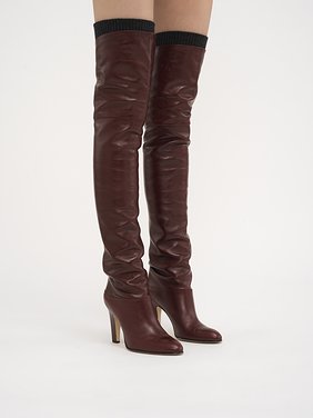 Eve over-the-knee boot Vintage-effect calfskin
Burnt Purple Back view of the product