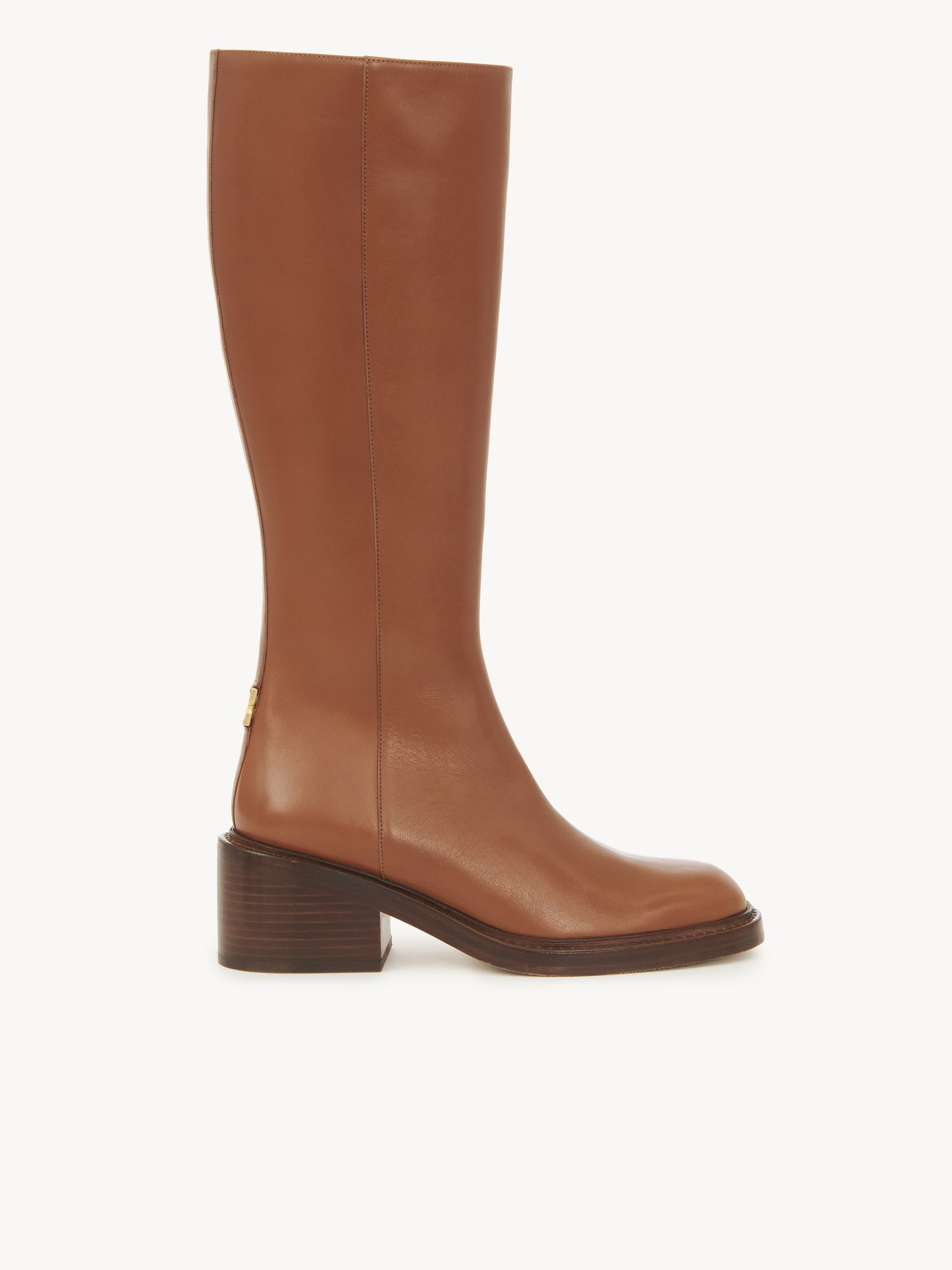 Marcie heeled boot Shiny calfskin
Clay Brown