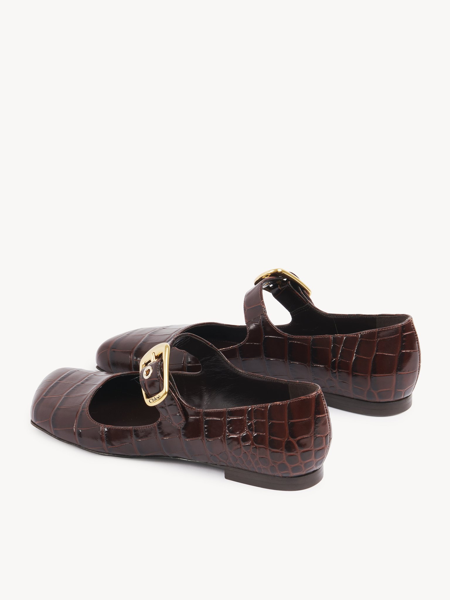 Polly ballerina Croco-effect calfskin
Sharp Brown Front view of the product being worn