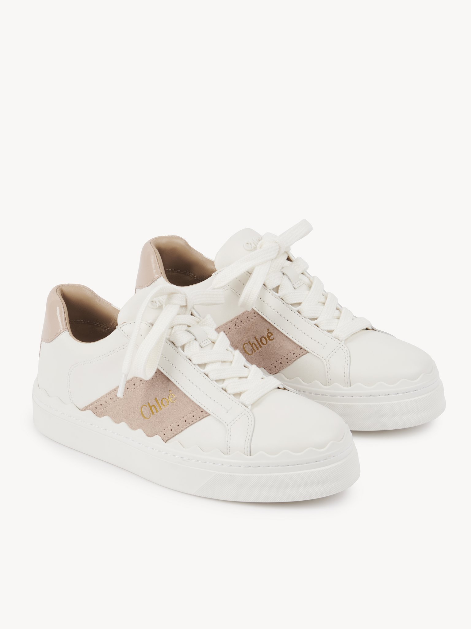 Lauren sneaker Mix of calfskin
Light nude Product detail