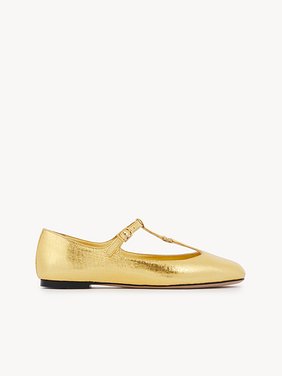 Marcie ballerina Crackled sheepskin
Gold