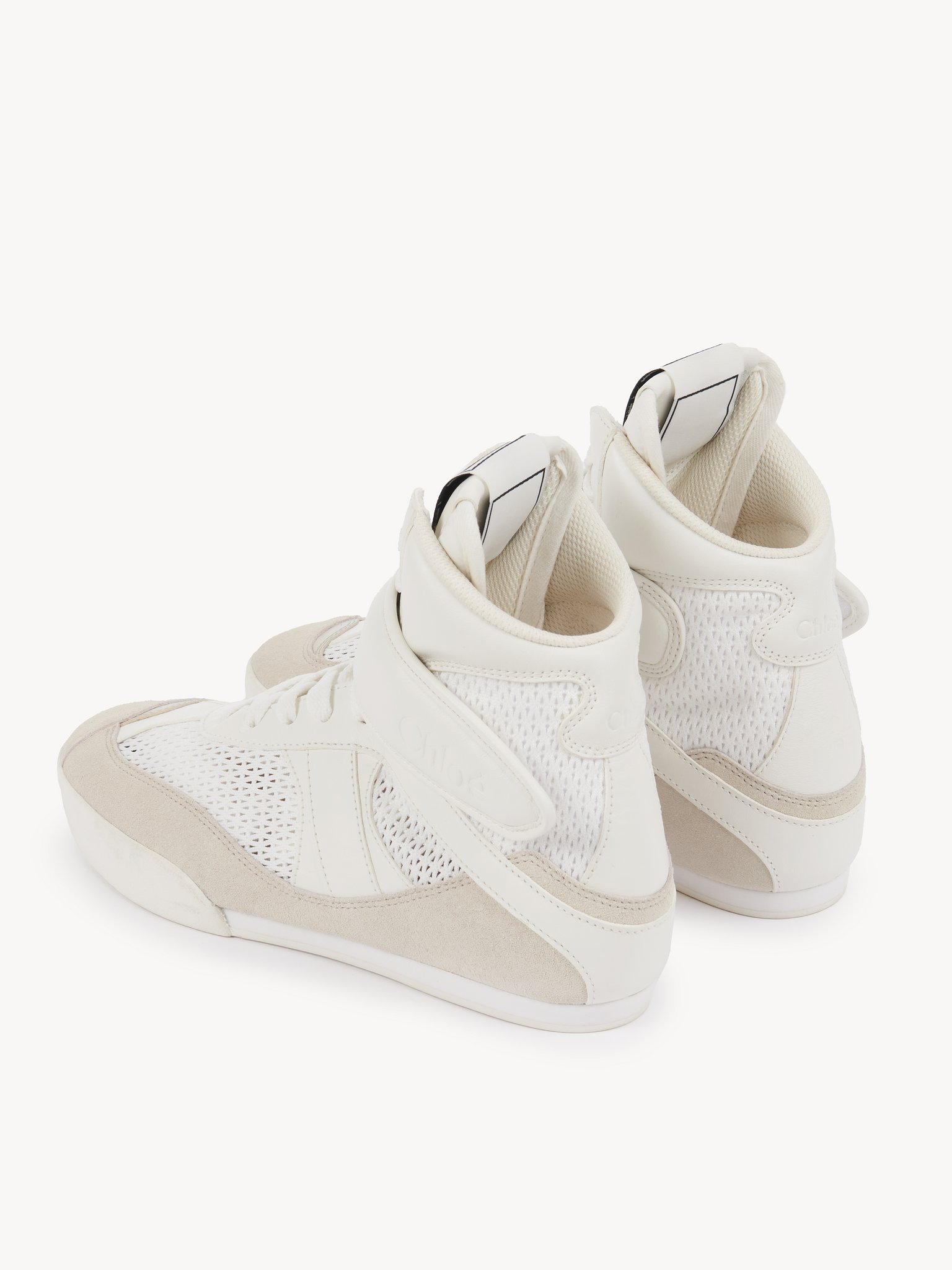 Chloé Kick high-top sneaker Mesh & calfskin
Cloudy Cream Front view of the product being worn