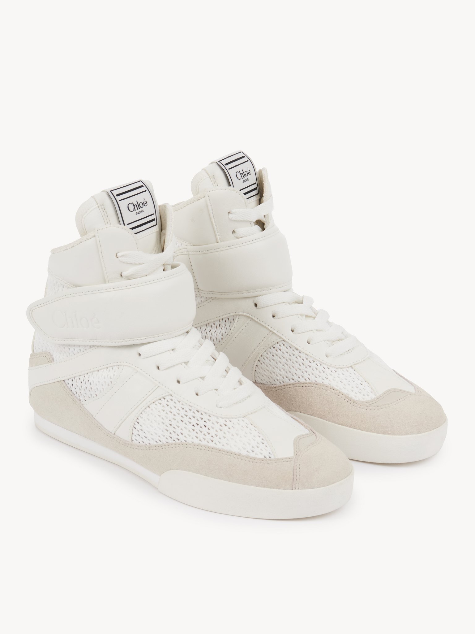 Chloé Kick high-top sneaker Mesh & calfskin
Cloudy Cream Product detail