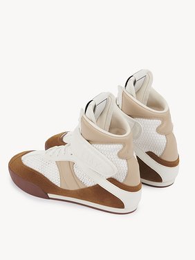 Chloé Kick high-top sneaker Mesh & calfskin
Natural Brown Front view of the product being worn