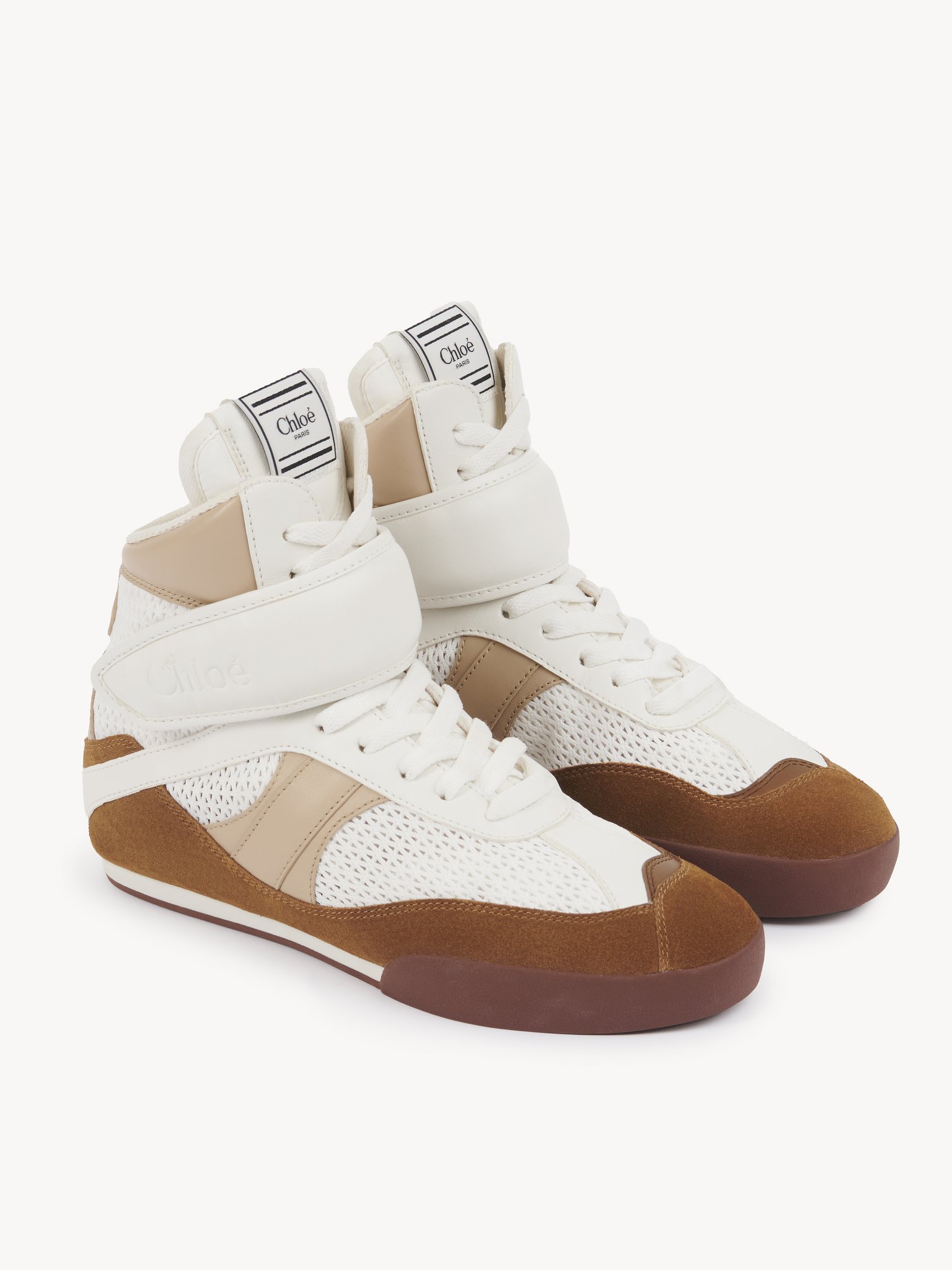 Chloé Kick high-top sneaker Mesh & calfskin
Natural Brown Product detail